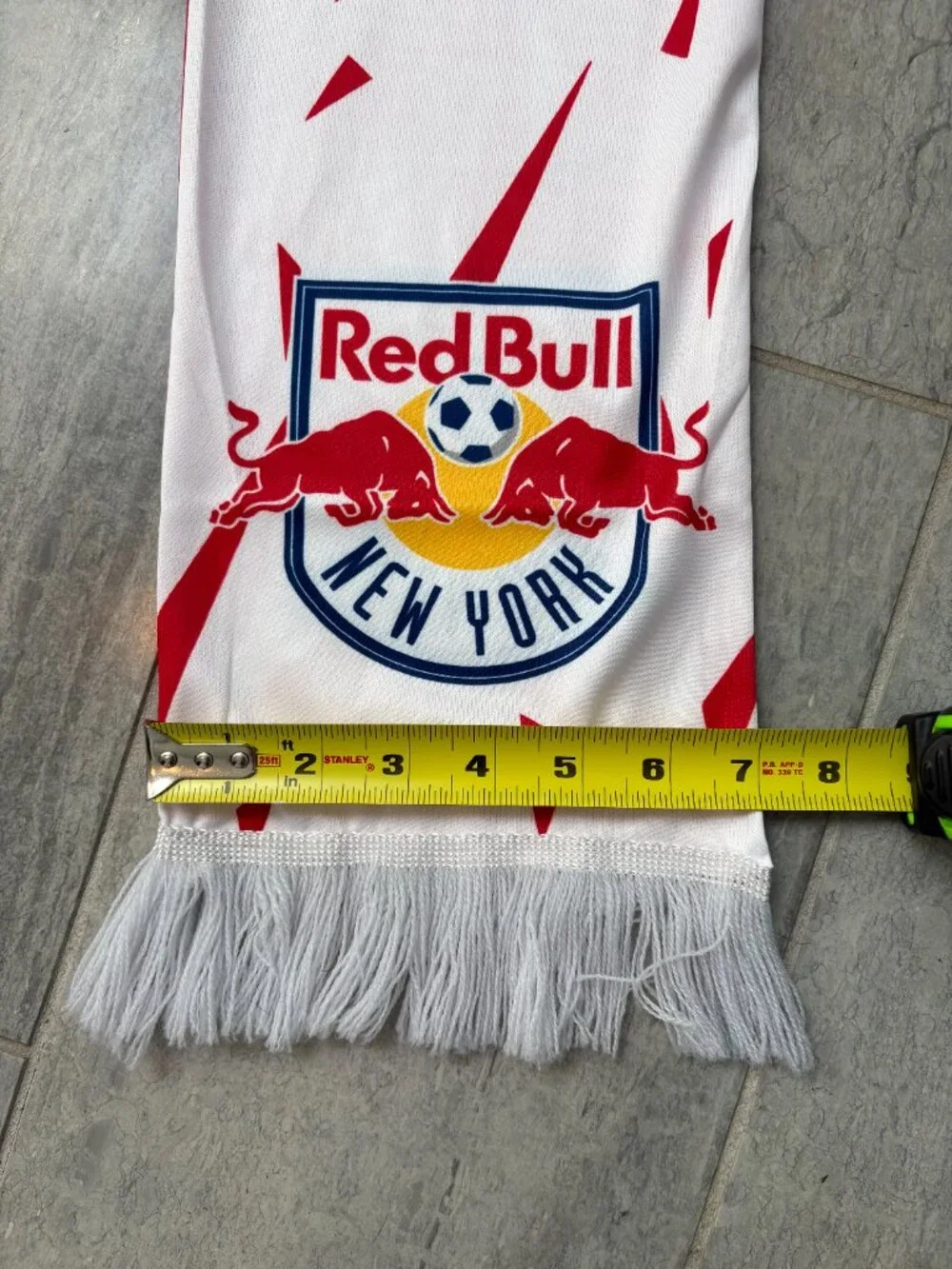 New York Red Bulls Double Sided Satin Soccer Scarf Red White